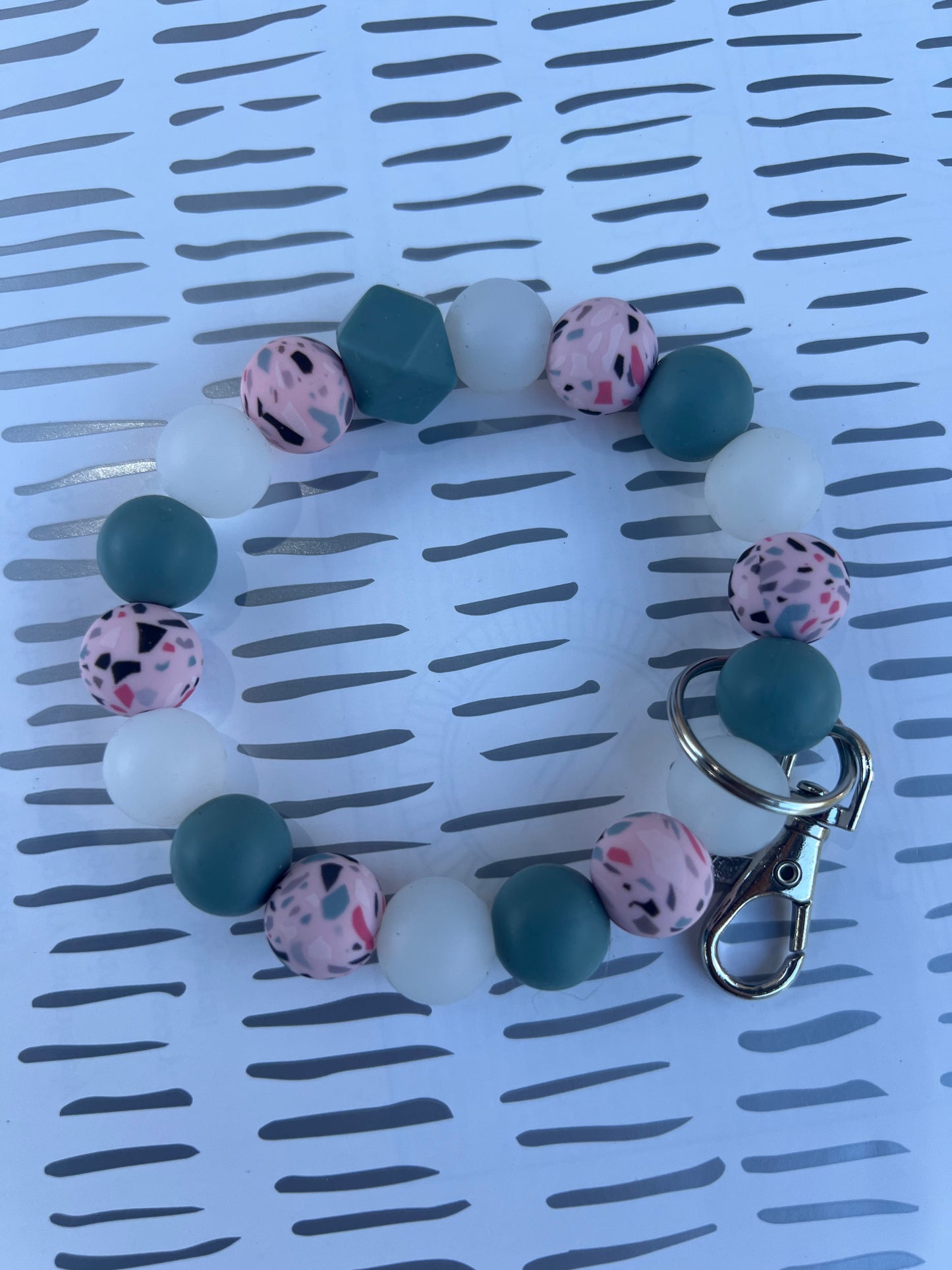Pink Razzel Dazzel Silicone Wristlet Keychain
