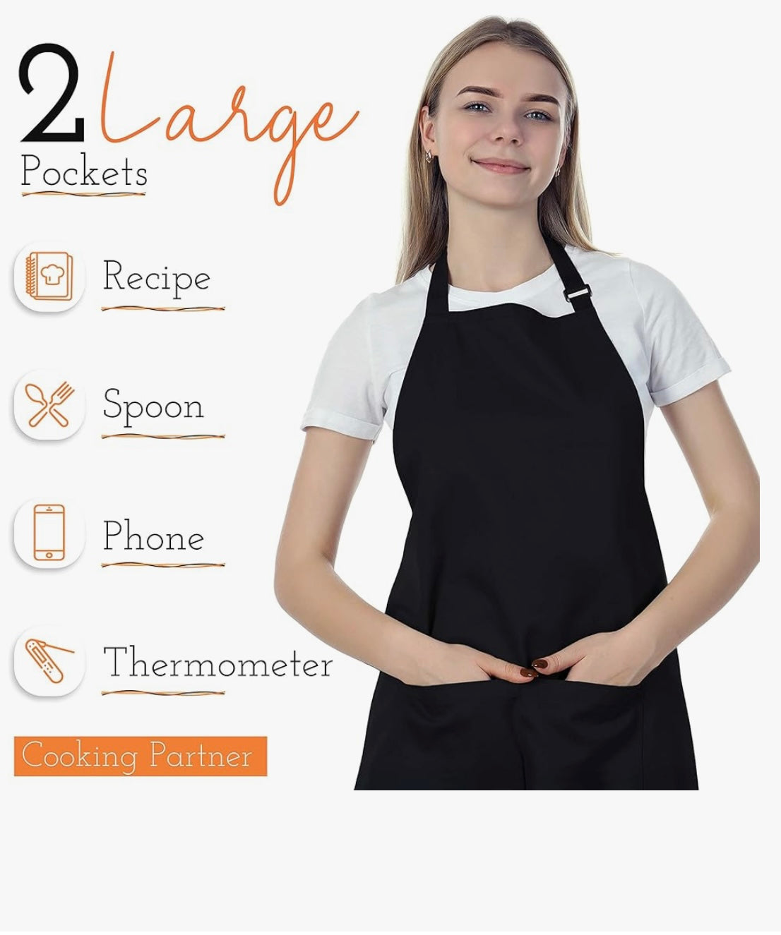 Customizable black apron