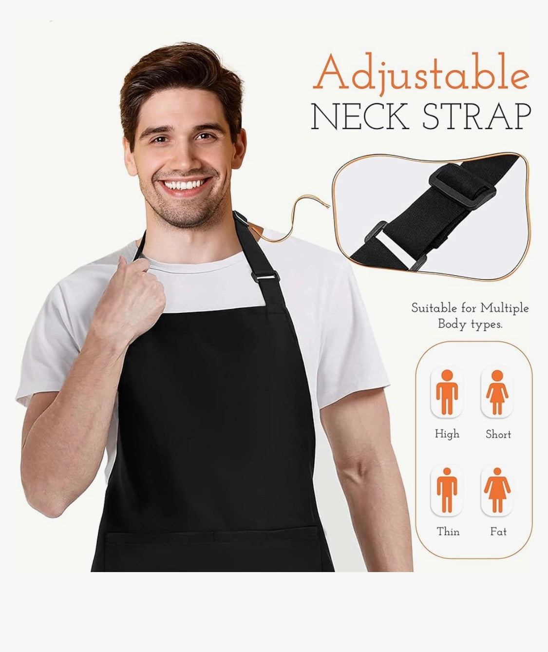 Customizable black apron