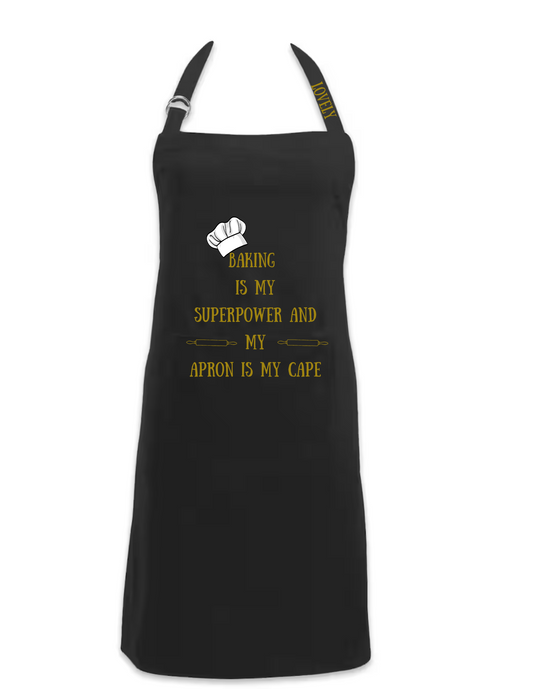 Customizable black apron